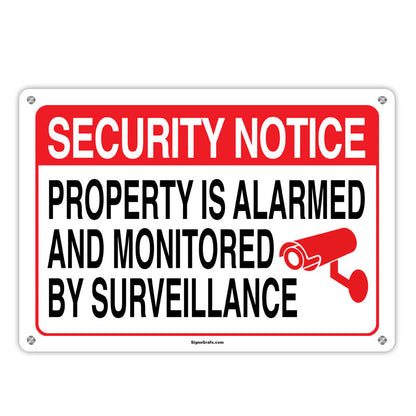 Security Notice 24 Hour Video Surveillance Monitored Live
 On The Web Recorded Off Premises Sign