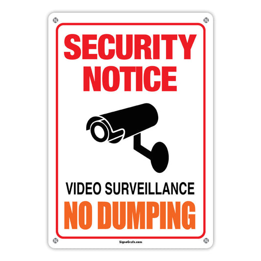 Security Notice Video Surveillance No Dumping Sign