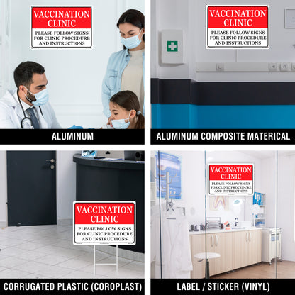 Vaccination Clinic Please Follow Signs For Clinic Procedure And Instruction Sign