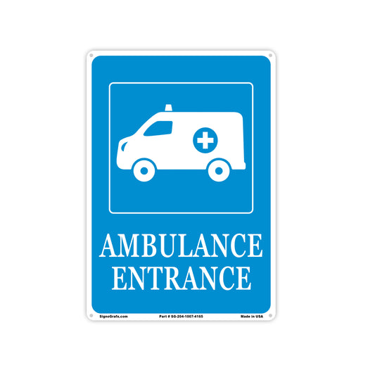 Ambulance Enteranc Sign (Blue)