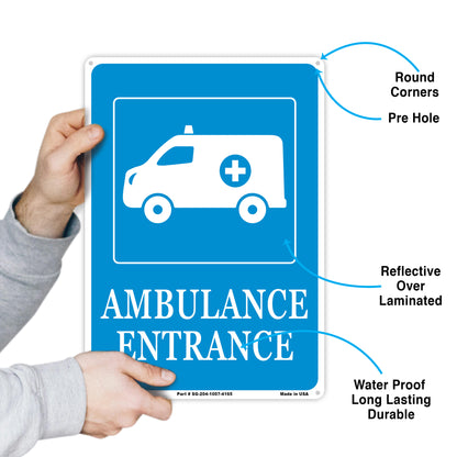 Ambulance Enteranc Sign (Blue)