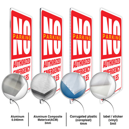 No Parking Authorized Emergency Vehicle Only Sign