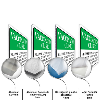 Vaccination Clinic Please Remain Outside  Sign