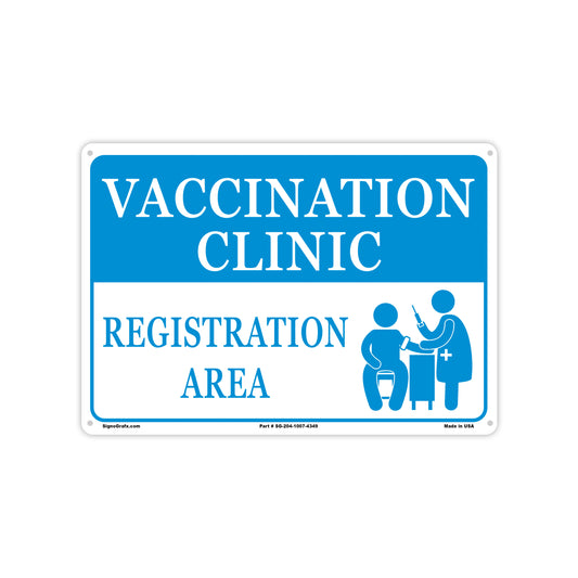 Vaccination Clinic Registration Area  Sign