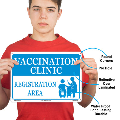 Vaccination Clinic Registration Area  Sign