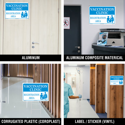 Vaccination Clinic Registration Area  Sign