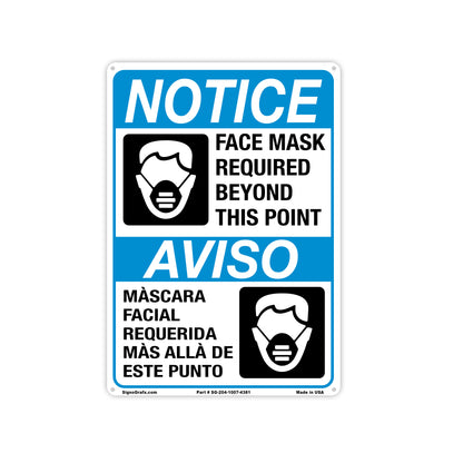 Notice Face Mask Required Beyond This Point Sign