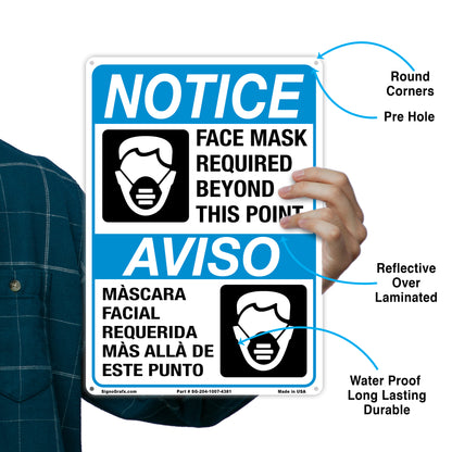 Notice Face Mask Required Beyond This Point Sign
