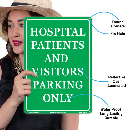 Hospital Patients And Visitors Parking Only Sign