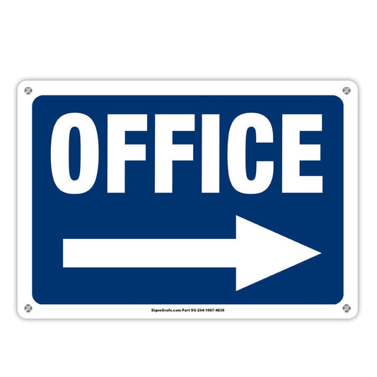 Office Sign (Blue Right Arrow)