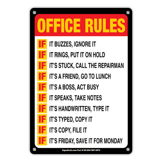 Office Rules Sign
