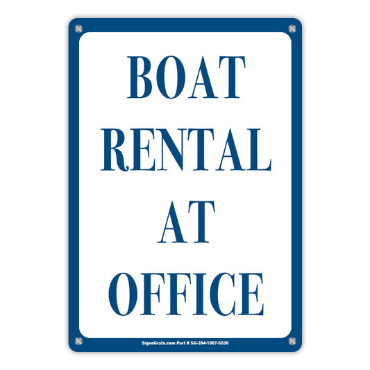 Boat Rental At Office Sign