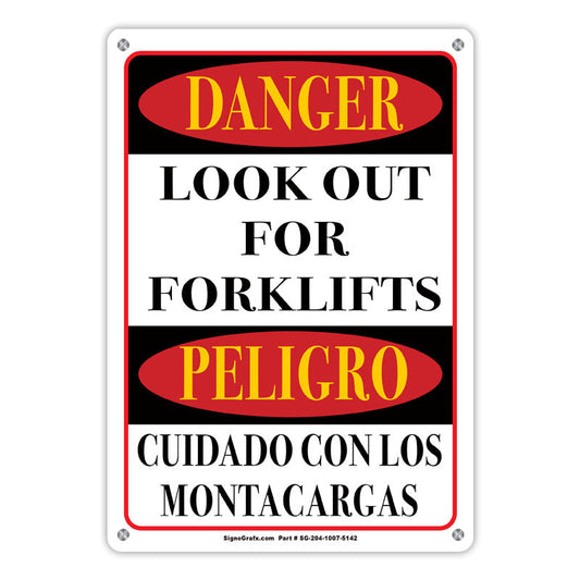 Danger Look Out For Forklifts Signs