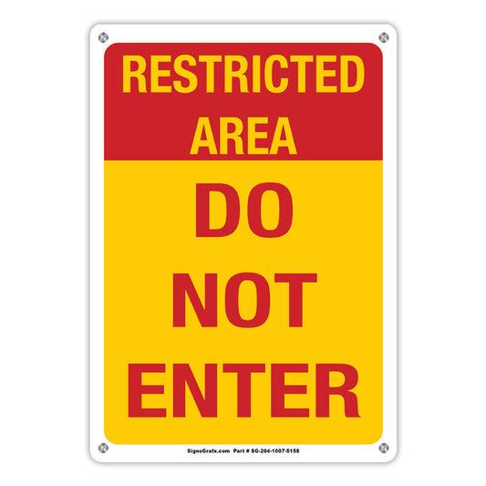 Restricted Area Do Not Enter Sign