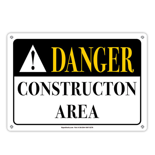 Danger Construction Area Sign