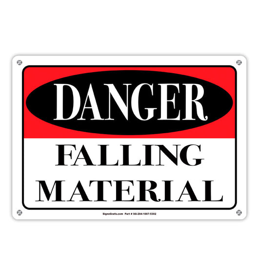 Danger Falling Material Sign