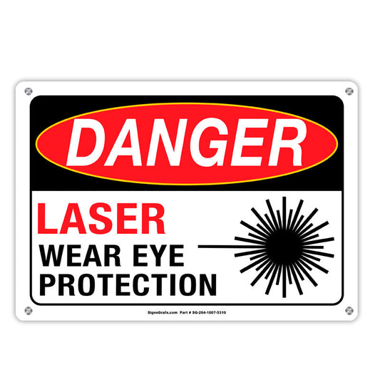 Danger Laser
Wear Eye Protection Sign