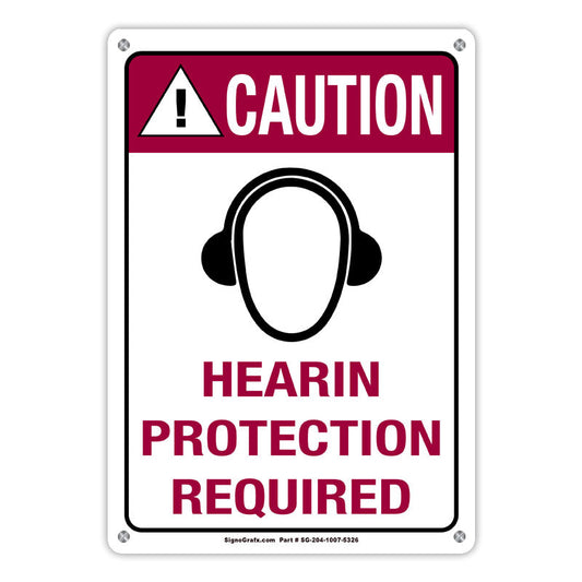Caution Hearing Protection Required Sign