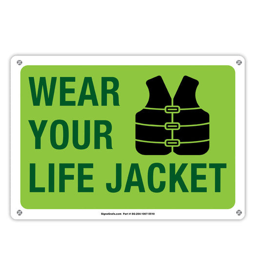 Waar Your Life Jacket Sign