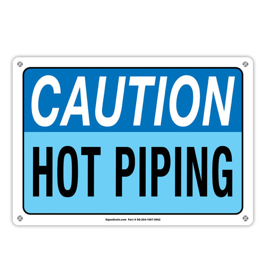 Caution Hot Piping Sign