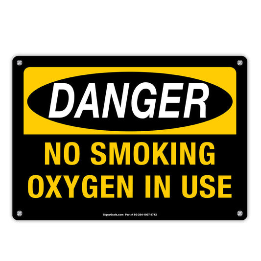 Danger No Smoking Oxygen In Use Sign