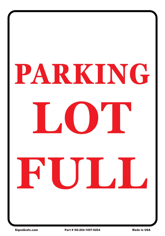 Parking Lot Full Sign