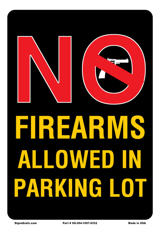 No Firearms Allowed In Parking Lot Sign