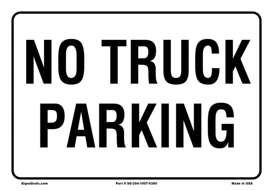 No Truck Parking Sign