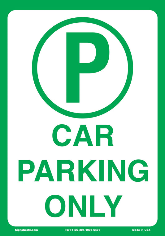 Car Parking Only Sign