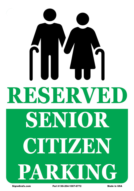 Reserved Senior Citizen Parking Sign