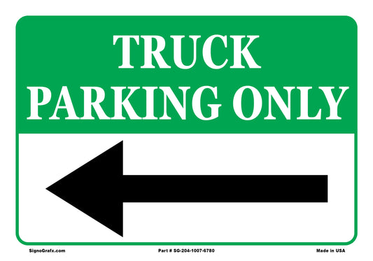 Truck Parking Only Sign