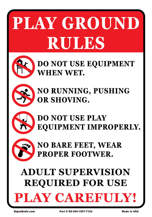 Playground Rules Sign
