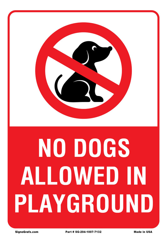 No Dogs Allowed In Playground Sign