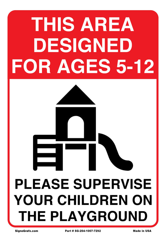 This Area Designated Foe Ages 5-12 Sign