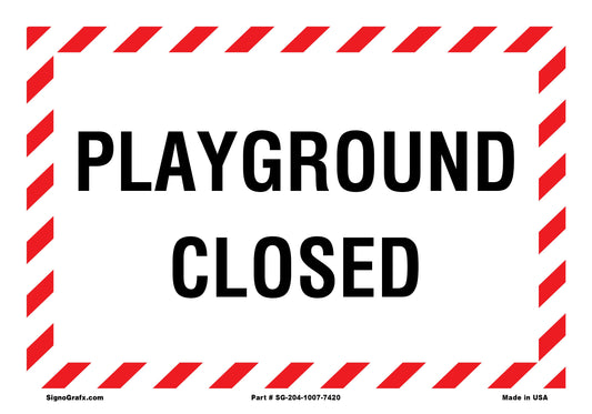 Playground Closed Sign