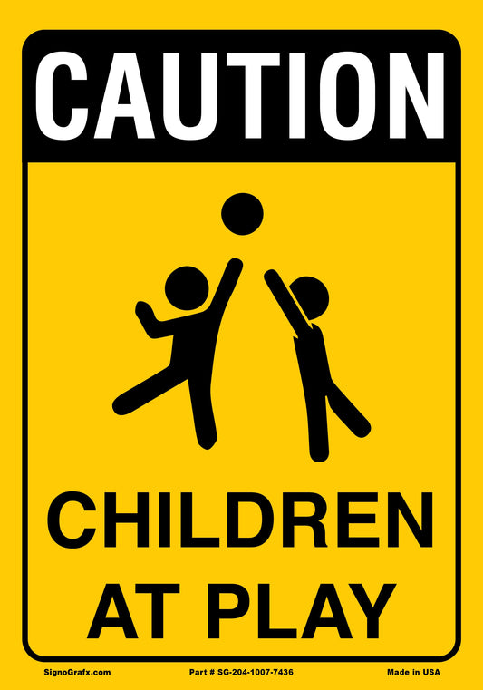 Caution Children At Play Sign(Yellow)