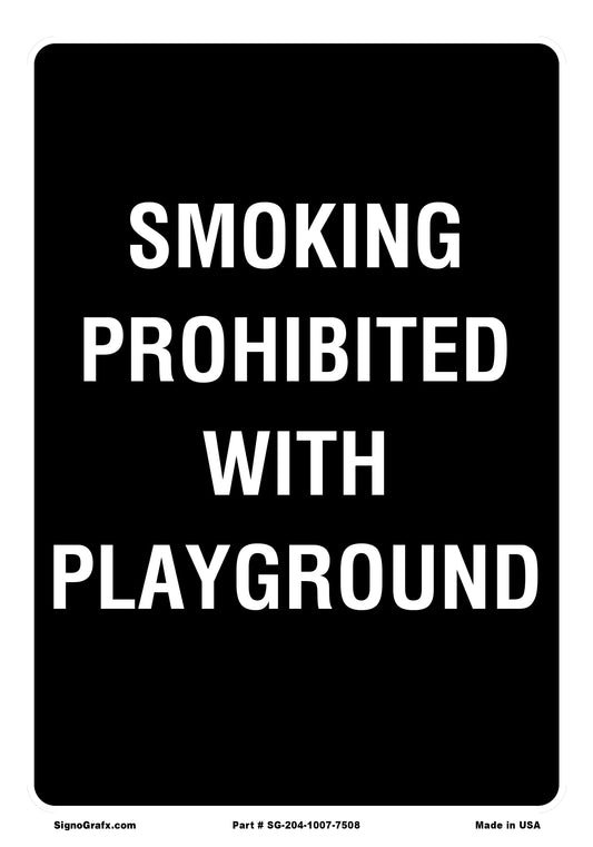 Smoking Prohibited With Playground Sign