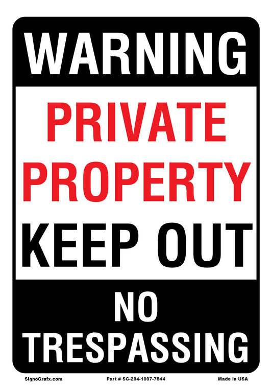 Private Property No Trespassing Keep Out No Trespassing Sign