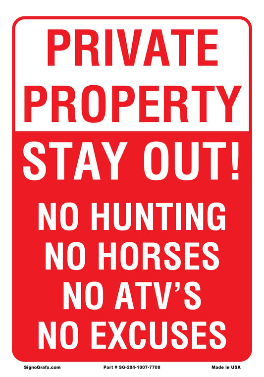 Private Property Stay Out  Sign