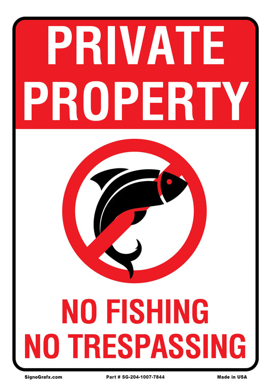 Private Property No Fishing  No Trespassing  Sign