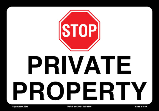 Stop Private Property Sign