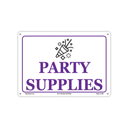 Party Supplies Sign