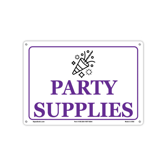 Party Supplies Sign