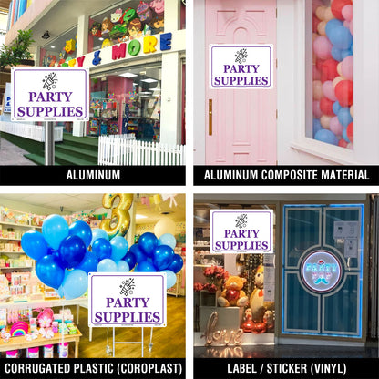 Party Supplies Sign