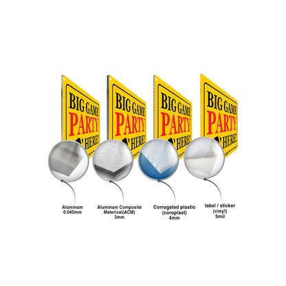 Big Game Aprt Here Sign