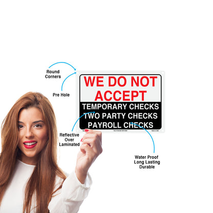 We Do Not Accept Temporary Checks Two Parties Checks Patroll Checks Sign