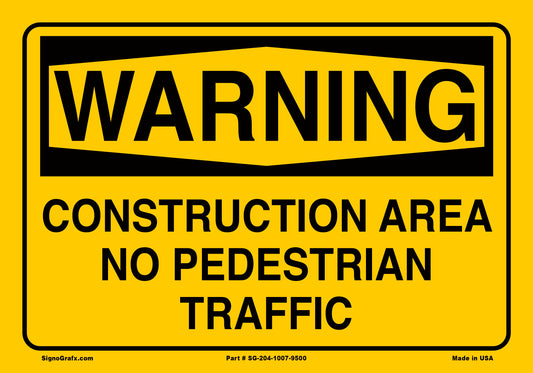 Warning Construction Area Sign