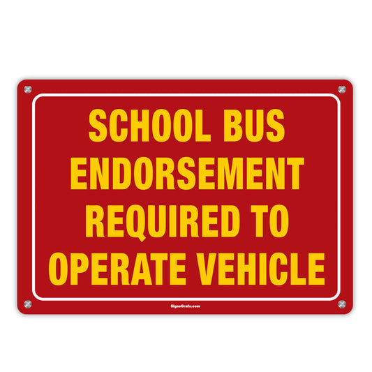 School Bus Endorsement Required To Operate Vehicle