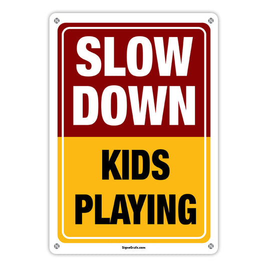 Slow Down! Kids Playing