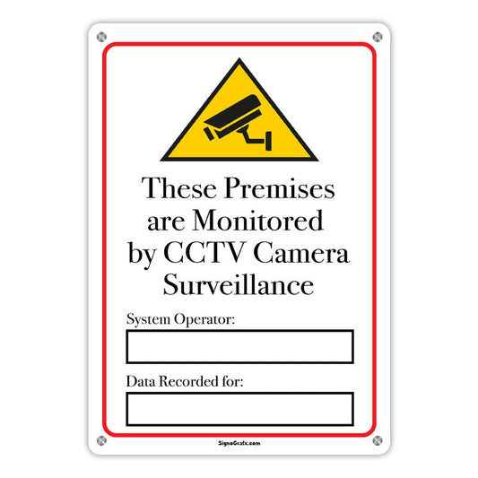 These Premises Are Monitored By Cctv Camera Surveillance Sign